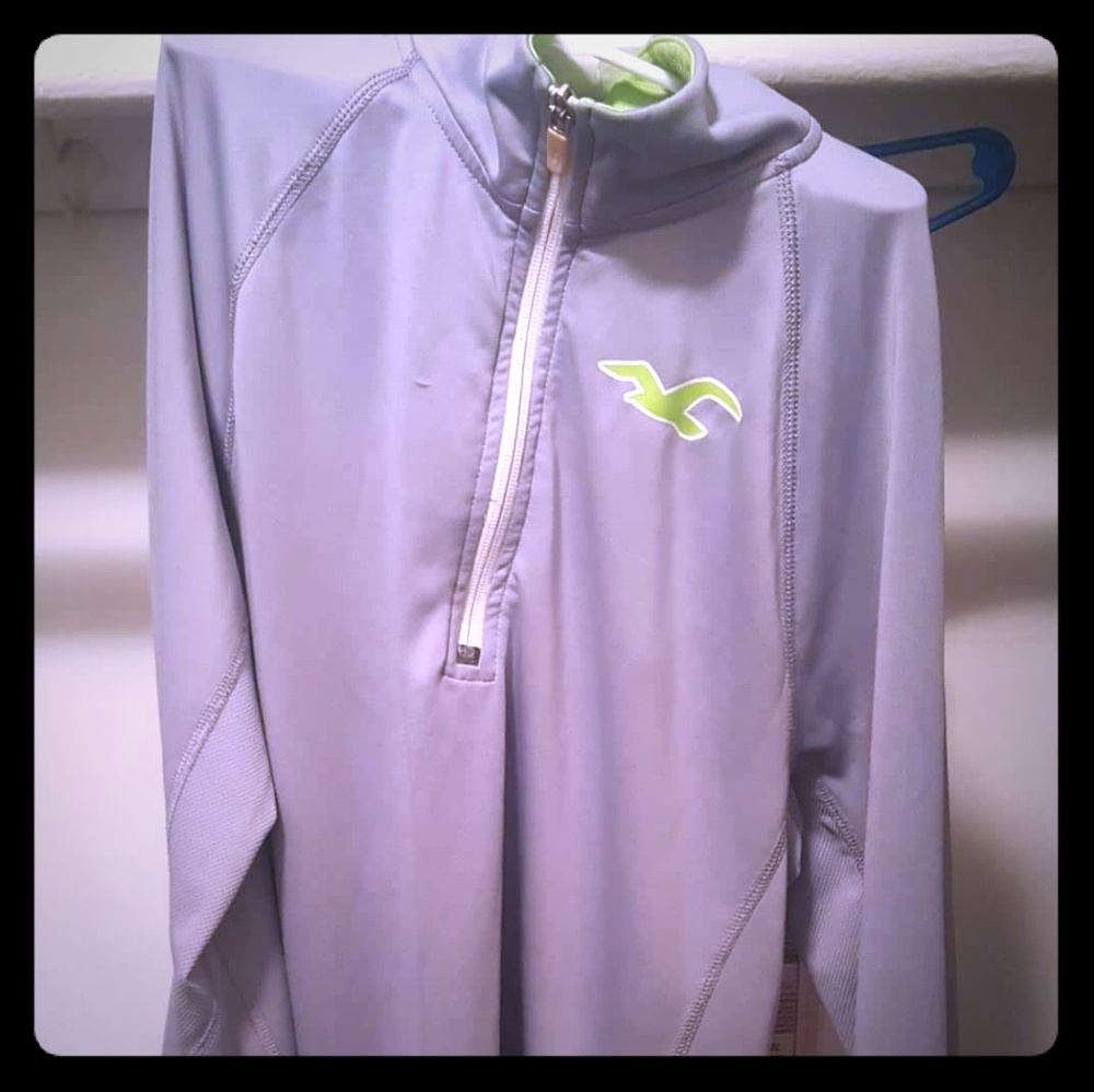Mens Light Grey Holister Track Jacket Size S